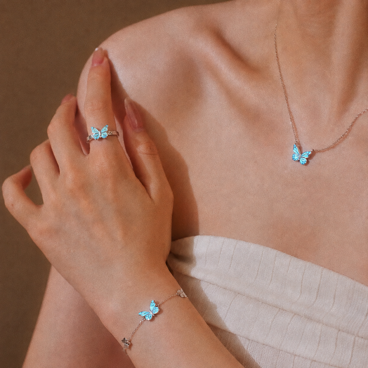 Ensemble Papillon Lumineux (ARGENT 925)