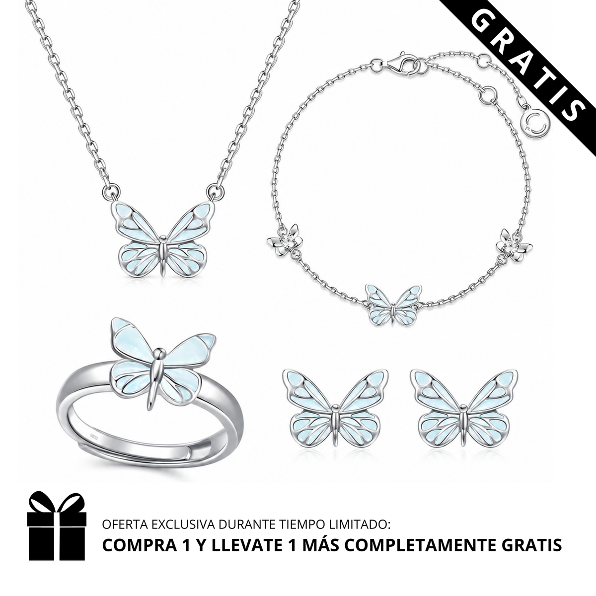 Ensemble Papillon Lumineux (ARGENT 925)