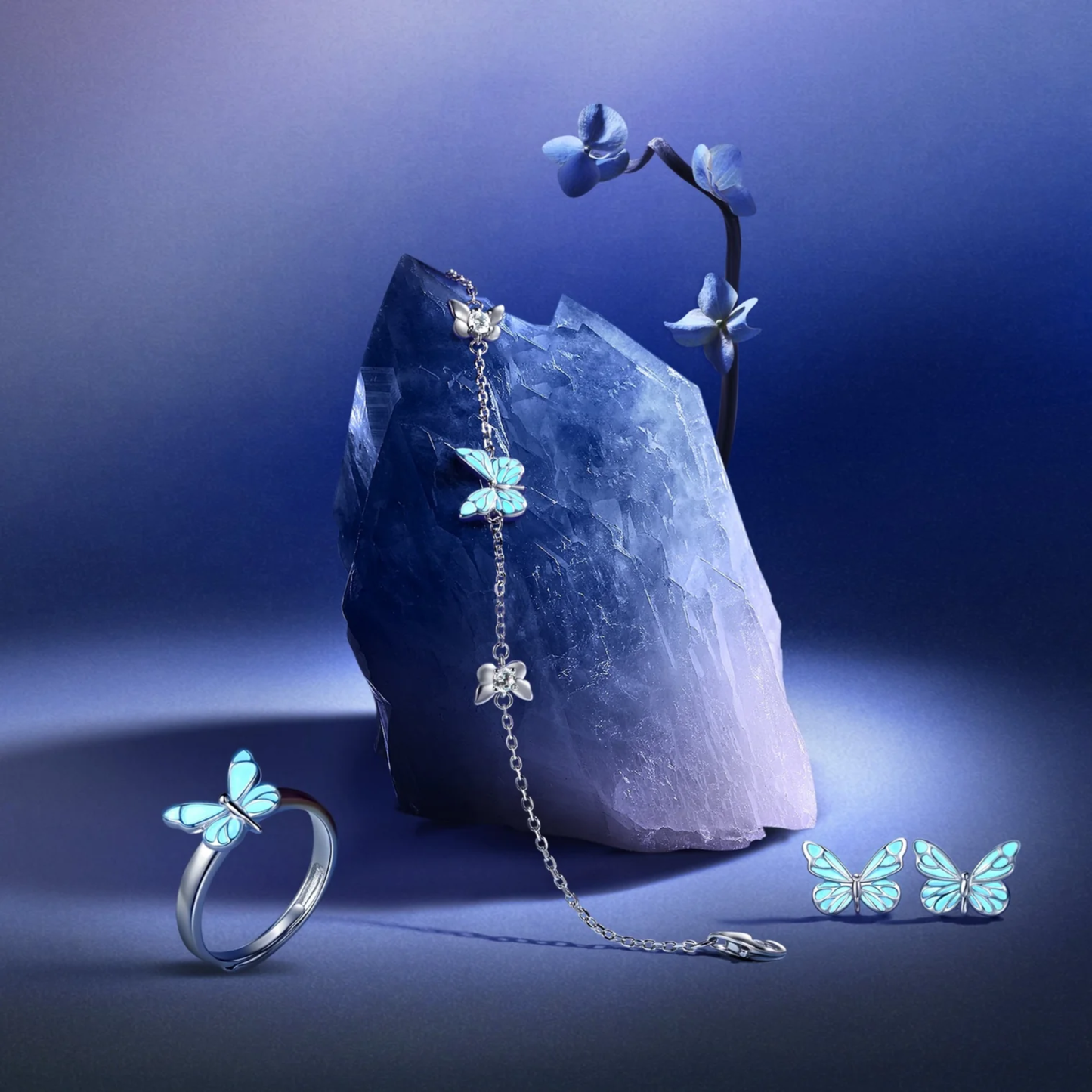 Ensemble Papillon Lumineux (ARGENT 925)